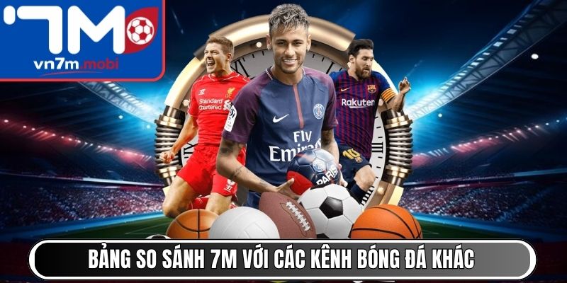 Bảng so sánh 7M với các kênh bóng đá khác